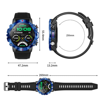 K10 1.39 inch IP67 Waterproof Smart Watch, Support Heart Rate / Sleep Monitoring(Black Blue) - Smart Wear by buy2fix | Online Shopping UK | buy2fix