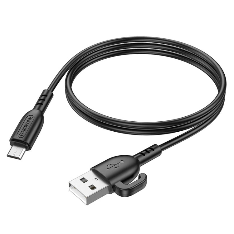 Borofone BX91 USB to Micro USB Symbol 2.4A Charging Data Cable, Length:1m(Black) - Micro USB Cable by Borofone | Online Shopping UK | buy2fix