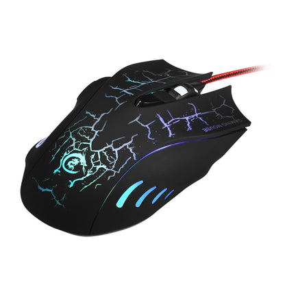 HXSJ A888B 6-keys Crackle Colorful Lighting Wired Gaming Mouse(White) -  by HXSJ | Online Shopping UK | buy2fix