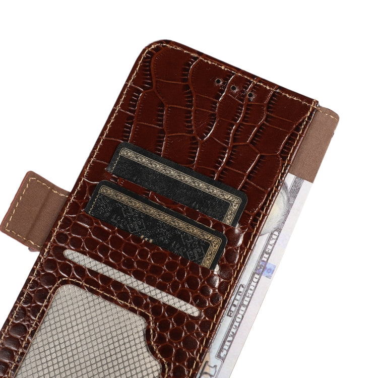 For Honor X5 Crocodile Top Layer Cowhide Leather Phone Case(Brown) - Honor Cases by buy2fix | Online Shopping UK | buy2fix