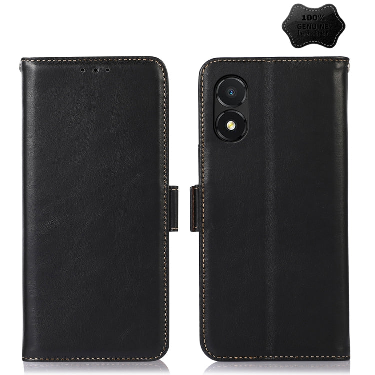 For Honor X5 Crazy Horse Top Layer Cowhide Leather Phone Case(Black) - Honor Cases by buy2fix | Online Shopping UK | buy2fix