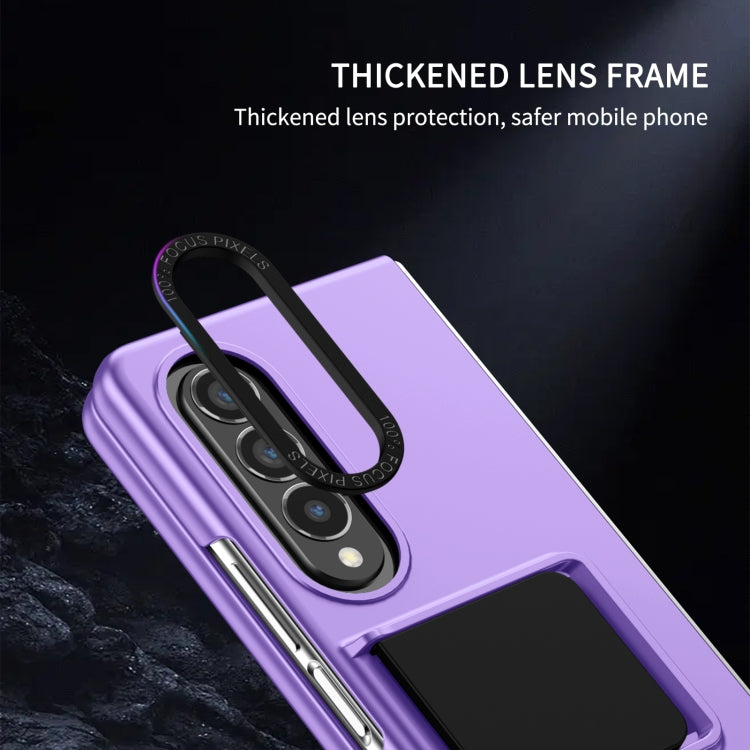 For Samsung Galaxy Z Fold3 5G Three-dimensional Folding Holder PC Phone Case(Purple) - Galaxy Phone Cases by buy2fix | Online Shopping UK | buy2fix