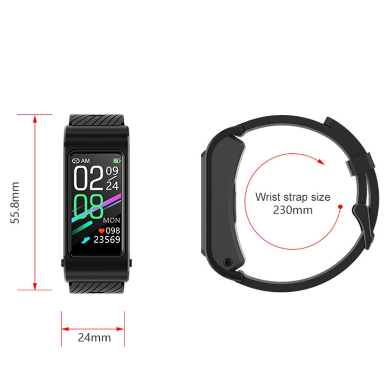 H21 1.14 inch Silicon Band Earphone Detachable Smart Watch Support Temperature Measurement / Bluetooth Call / Voice Control(Black) - Smart Wear by buy2fix | Online Shopping UK | buy2fix