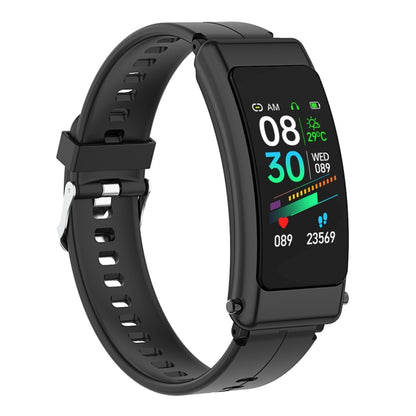K50 1.08 inch Silicone Band Earphone Detachable IP67 Waterproof Smart Watch Support Bluetooth Call(Black) - Smart Wear by buy2fix | Online Shopping UK | buy2fix