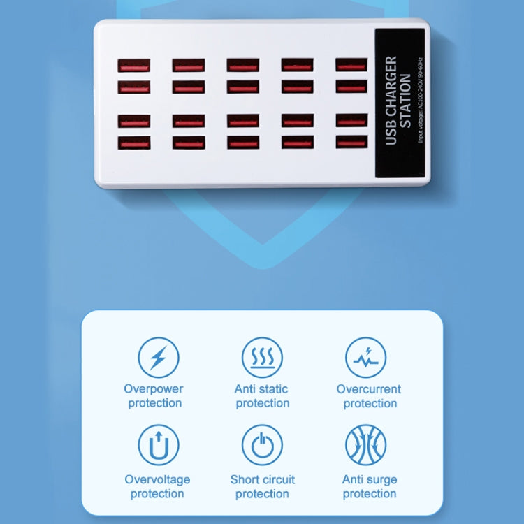 820 20-Ports Desktop USB Charger Station HUB(AU) - Multifunction Charger by buy2fix | Online Shopping UK | buy2fix