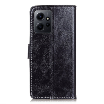 For Xiaomi Redmi Note 12 4G Global Retro Crazy Horse Texture Horizontal Flip Leather Phone Case(Black) - Note 12 Cases by buy2fix | Online Shopping UK | buy2fix