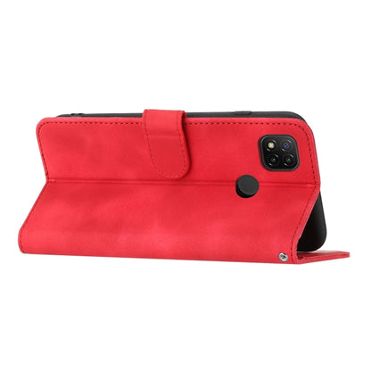 For Xiaomi Redmi 9C/9C NFC/Poco C3 Heart Pattern Skin Feel Leather Phone Case(Red) - Xiaomi Cases by buy2fix | Online Shopping UK | buy2fix