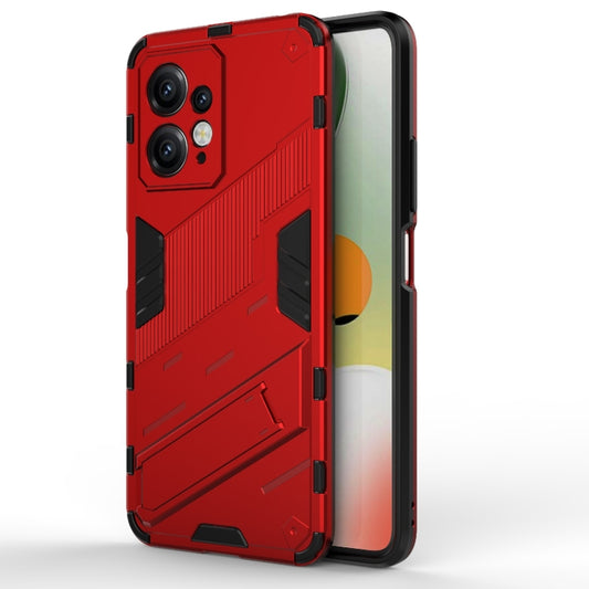 For Xiaomi Redmi Note 12 4G Global Punk Armor 2 in 1 PC + TPU Shockproof Phone Case with Holder(Red) - Note 12 Cases by buy2fix | Online Shopping UK | buy2fix