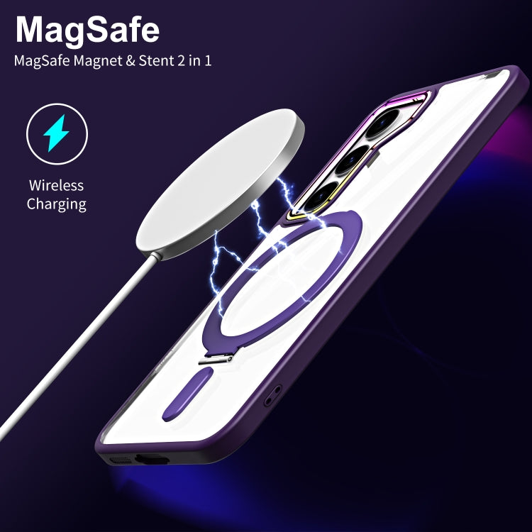 For Samsung Galaxy S23 5G MagSafe Magnetic Invisible Holder Phone Case(Black) - Galaxy S23 5G Cases by buy2fix | Online Shopping UK | buy2fix