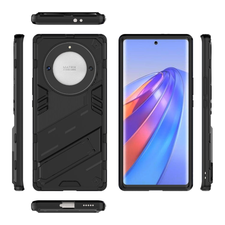 For Honor X9a/X40 5G/Magic5 Lite Punk Armor PC + TPU Phone Case with Holder(Black) - Honor Cases by buy2fix | Online Shopping UK | buy2fix