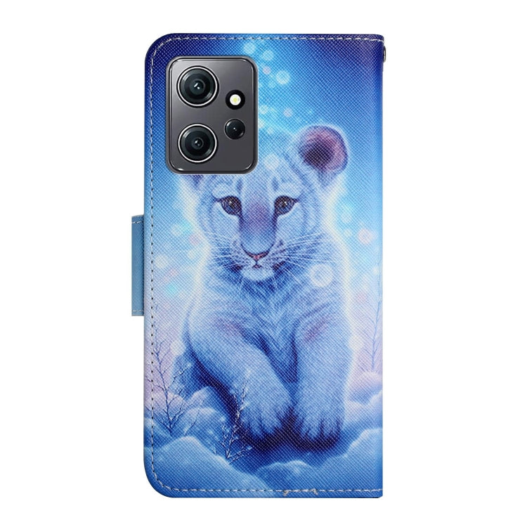 For Xiaomi Redmi Note 12 4G Global Colored Drawing Pattern Flip Leather Phone Case(Little Leopard) - Note 12 Cases by buy2fix | Online Shopping UK | buy2fix