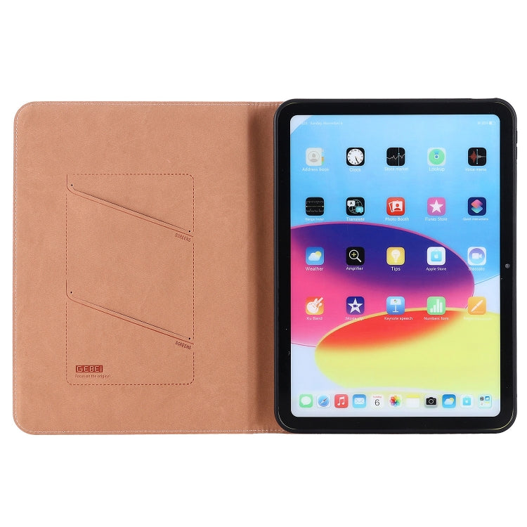 For iPad 10th Gen 10.9 2022 GEBEI Silk Texture Flip Tablet Leather Case(Rose Gold) - iPad 10th Gen 10.9 Cases by GEBEI | Online Shopping UK | buy2fix