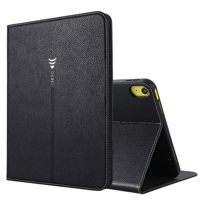 For iPad 2025 / 2022 GEBEI Silk Texture Flip Tablet Leather Case(Black) - iPad 2025 / 2022 Cases by GEBEI | Online Shopping UK | buy2fix