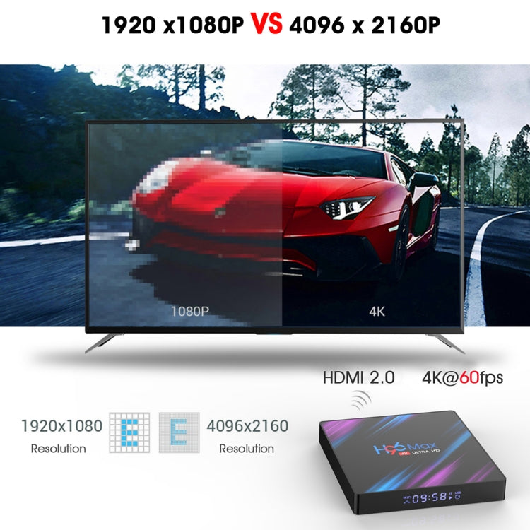 H96 Max-3318 4K Ultra HD Android TV Box with Remote Controller, Android 10.0, RK3318 Quad-Core 64bit Cortex-A53, 2GB+16GB, Support TF Card / USBx2 / AV / Ethernet, Plug Specification:UK Plug - Consumer Electronics by buy2fix | Online Shopping UK | buy2fix