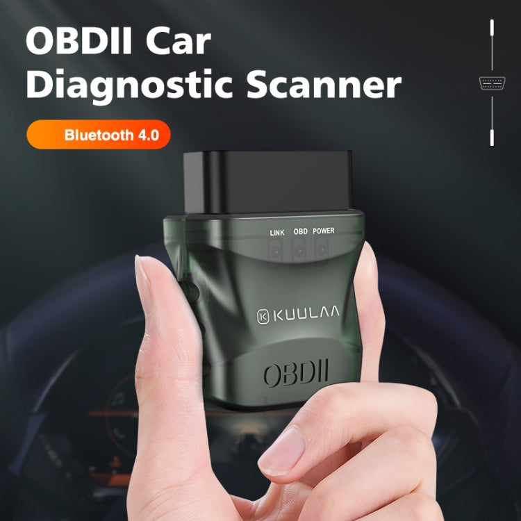 KUULAA KL-DW006 Bluetooth 4.0 OBDII Car Diagnostic Scanner(Dark Green) - In Car by buy2fix | Online Shopping UK | buy2fix