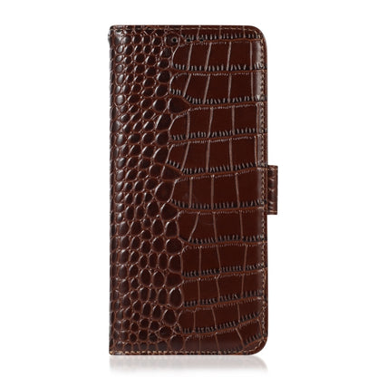 For Motorola ThinkPhone 5G Crocodile Top Layer Cowhide Leather Phone Case(Brown) - Motorola Cases by buy2fix | Online Shopping UK | buy2fix