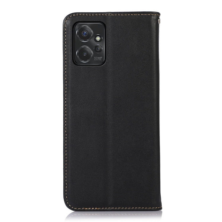 For Motorola Moto G Power 2023 KHAZNEH Nappa Top Layer Cowhide Leather Phone Case(Black) - Motorola Cases by buy2fix | Online Shopping UK | buy2fix