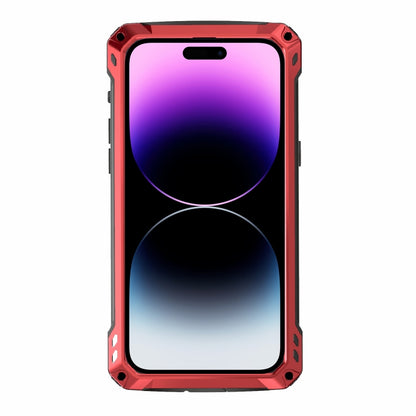 For iPhone 14 Pro Max RedPepper Silver Shield Series All-inclusive Lens Metal Phone Case(Red) - iPhone 14 Pro Max Cases by RedPepper | Online Shopping UK | buy2fix