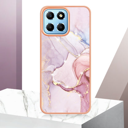 For Honor X8 5G Electroplating Marble Dual-side IMD Phone Case(Rose Gold 005) - Honor Cases by buy2fix | Online Shopping UK | buy2fix