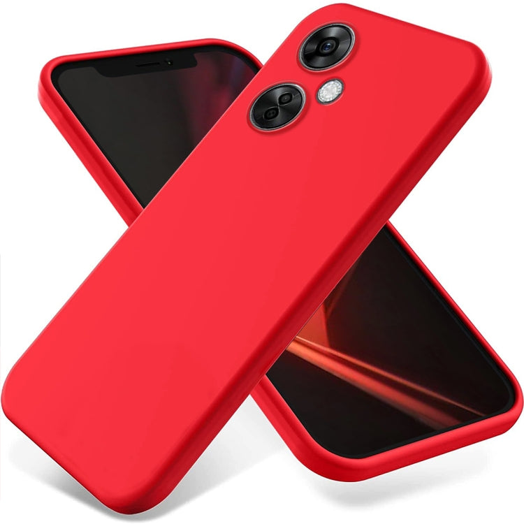 For OnePlus Nord CE 3 Lite Pure Color Liquid Silicone Shockproof Phone Case(Red) - OnePlus Cases by buy2fix | Online Shopping UK | buy2fix