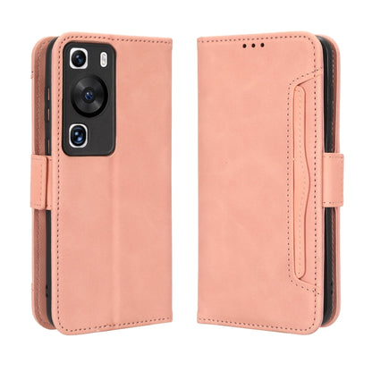 For Huawei P60 / P60 Pro Skin Feel Calf Texture Card Slots Leather Phone Case(Pink) - Huawei Cases by buy2fix | Online Shopping UK | buy2fix