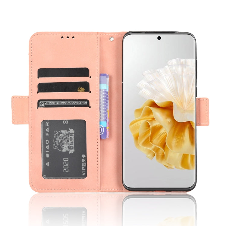 For Huawei P60 / P60 Pro Skin Feel Calf Texture Card Slots Leather Phone Case(Pink) - Huawei Cases by buy2fix | Online Shopping UK | buy2fix