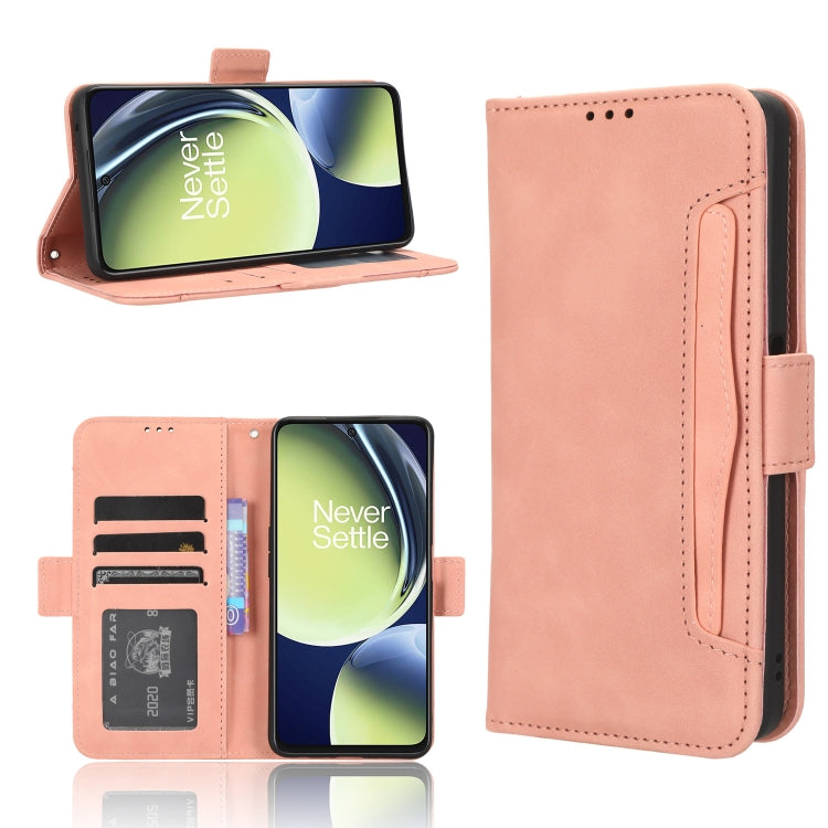 For OnePlus Nord CE 3 Lite Skin Feel Calf Texture Card Slots Leather Phone Case(Pink) - OnePlus Cases by buy2fix | Online Shopping UK | buy2fix