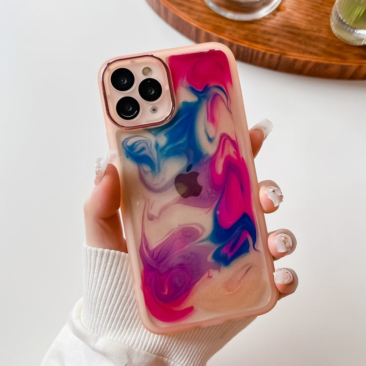 For iPhone 11 Pro Oil Painting Electroplating TPU Phone Case(Pink) - iPhone 11 Pro Cases by buy2fix | Online Shopping UK | buy2fix