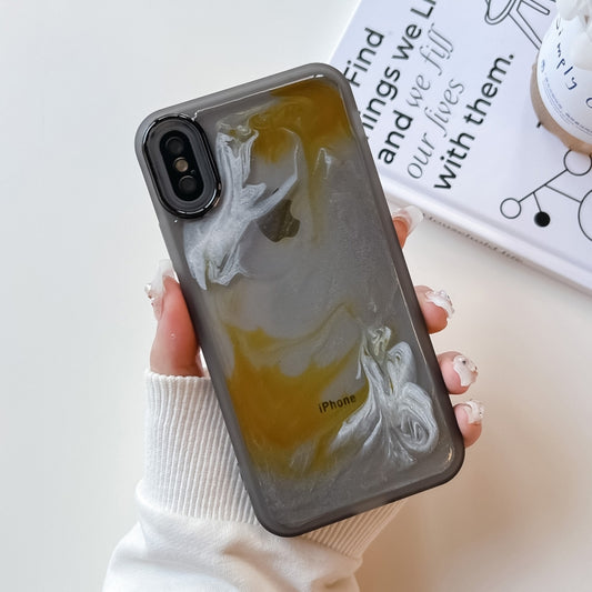For iPhone X / XS Oil Painting Electroplating TPU Phone Case(Grey) - More iPhone Cases by buy2fix | Online Shopping UK | buy2fix