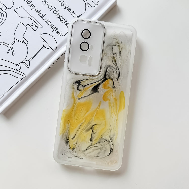 For Xiaomi Redmi K60 Oil Painting Electroplating TPU Phone Case(White) - Redmi K60 Cases by buy2fix | Online Shopping UK | buy2fix