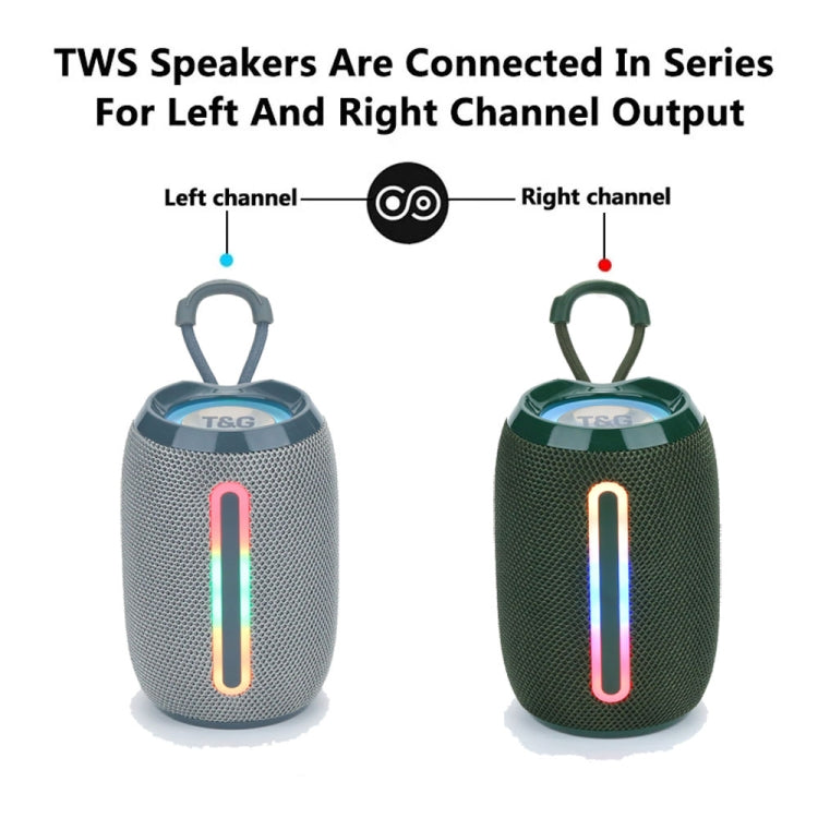 T&G TG653 TWS LED Mini Portable Wireless Stereo Sound Outdoor Speaker(Dark Green) - Mini Speaker by T&G | Online Shopping UK | buy2fix