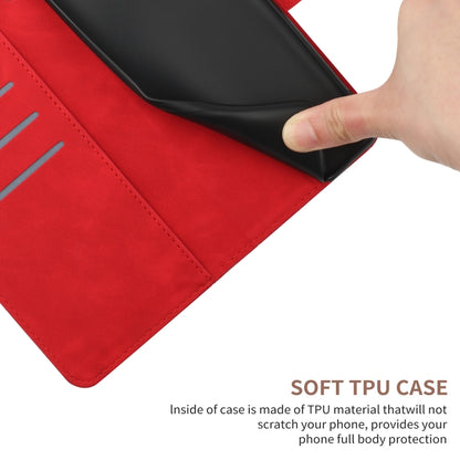 For Xiaomi Redmi Note 12 5G Stitching Embossed Leather Phone Case(Red) - Note 12 Cases by buy2fix | Online Shopping UK | buy2fix