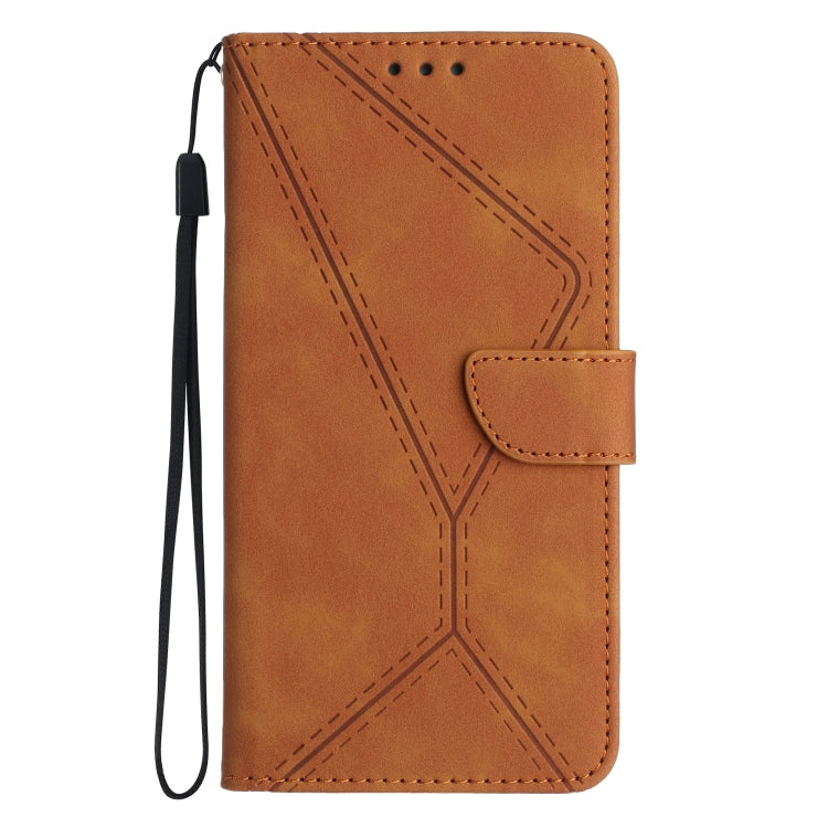 For Xiaomi POCO X5 Pro Stitching Embossed Leather Phone Case(Brown) - Xiaomi Cases by buy2fix | Online Shopping UK | buy2fix