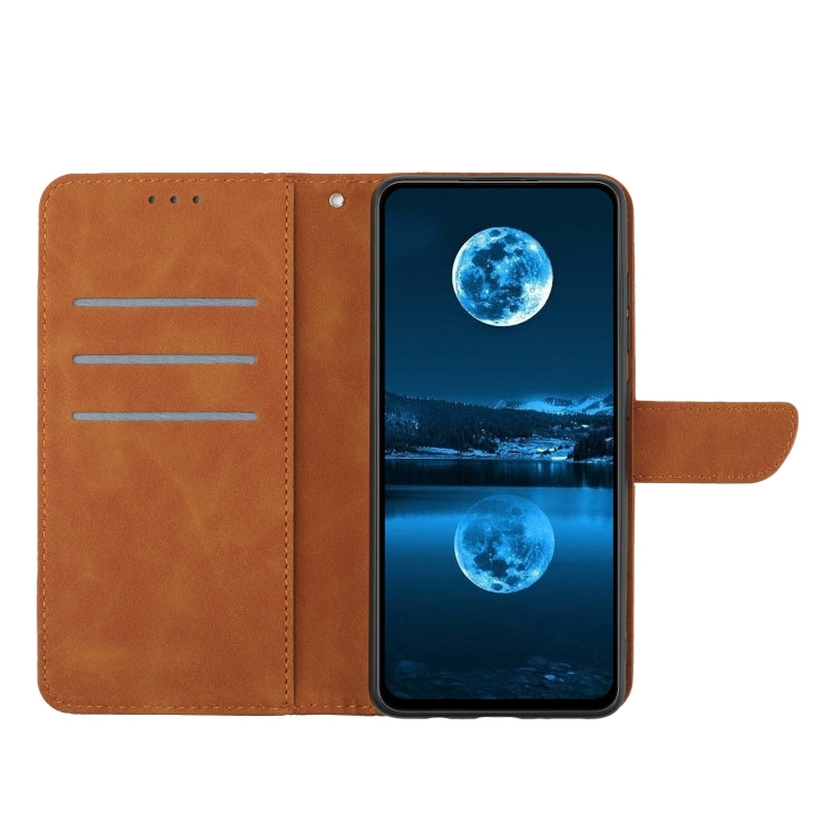 For Xiaomi Redmi Note 12 Pro+ Stitching Embossed Leather Phone Case(Brown) - Note 12 Pro+ Cases by buy2fix | Online Shopping UK | buy2fix