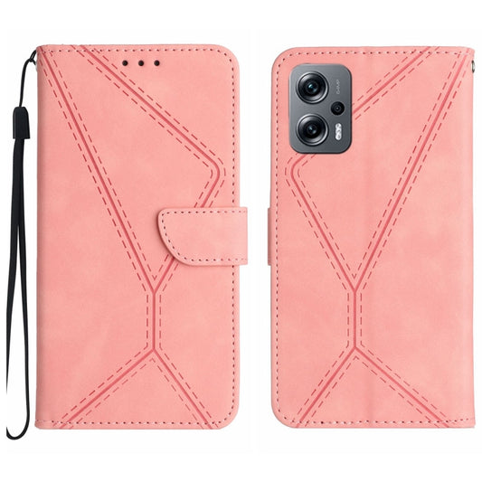 For Xiaomi POCO X4 GT Stitching Embossed Leather Phone Case(Pink) - Xiaomi Cases by buy2fix | Online Shopping UK | buy2fix