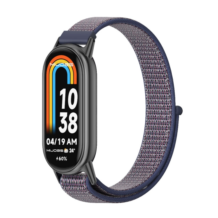 For Xiaomi Mi Band 8 / 9 / 9 NFC Mijobs Breathable Nylon Loop Watch Band(Midnight Blue Black) - Watch Bands by MIJOBS | Online Shopping UK | buy2fix