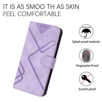 For Honor X8 4G/X30i/Play6T Pro Line Pattern Skin Feel Leather Phone Case(Light Purple) - Honor Cases by buy2fix | Online Shopping UK | buy2fix