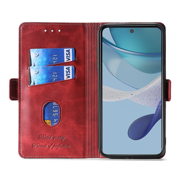 For Xiaomi 13 Ultra 5G Contrast Color Side Buckle Leather Phone Case(Red + Black) - 13 Ultra Cases by buy2fix | Online Shopping UK | buy2fix