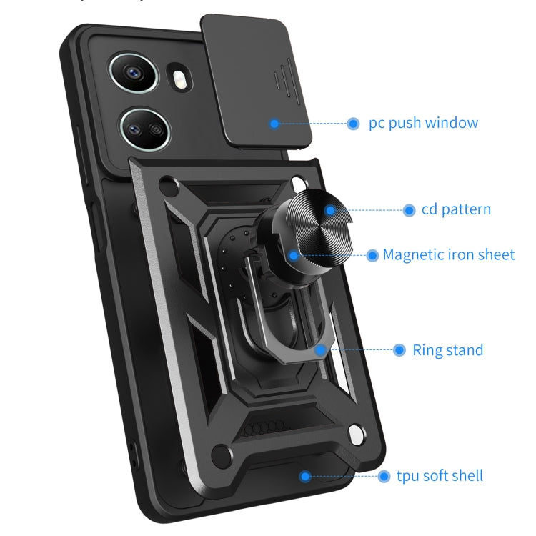 For Huawei nova 10 SE Sliding Camera Cover Design TPU+PC Phone Case(Black) - Huawei Cases by buy2fix | Online Shopping UK | buy2fix