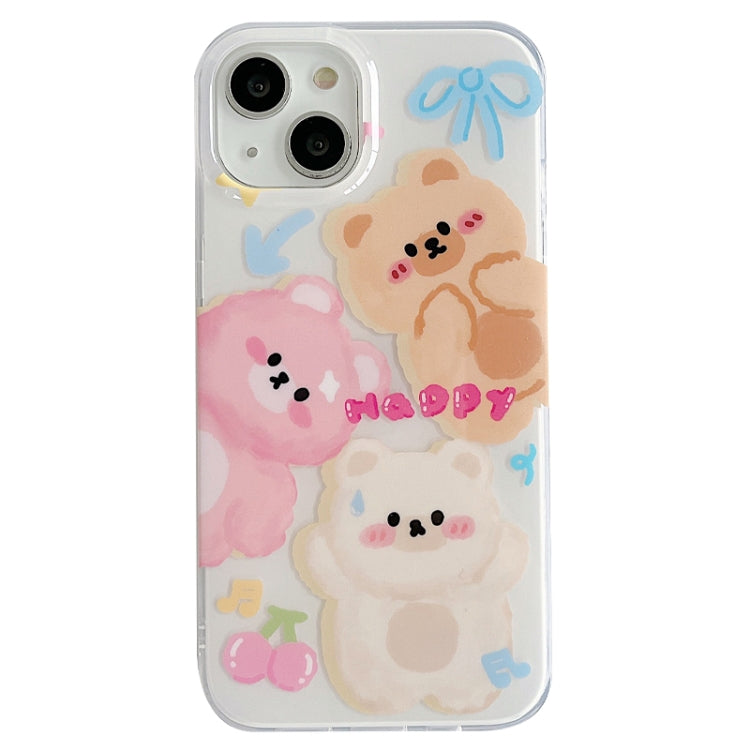 For iPhone 12 Pro IMD Cute Animal Pattern Phone Case(Bear) - iPhone 12 / 12 Pro Cases by buy2fix | Online Shopping UK | buy2fix