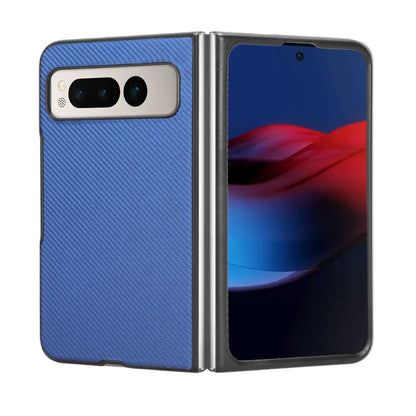 For Google Pixel Fold PU Leather PC Phone Case(Blue) - Google Cases by buy2fix | Online Shopping UK | buy2fix