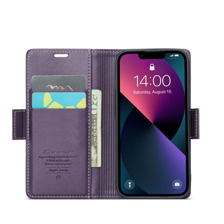 For iPhone 13 mini CaseMe 023 Butterfly Buckle Litchi Texture RFID Anti-theft Leather Phone Case(Pearly Purple) - iPhone 13 mini Cases by CaseMe | Online Shopping UK | buy2fix