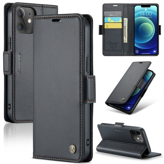 For iPhone 12 / 12 Pro CaseMe 023 Butterfly Buckle Litchi Texture RFID Anti-theft Leather Phone Case(Black) - iPhone 12 / 12 Pro Cases by CaseMe | Online Shopping UK | buy2fix
