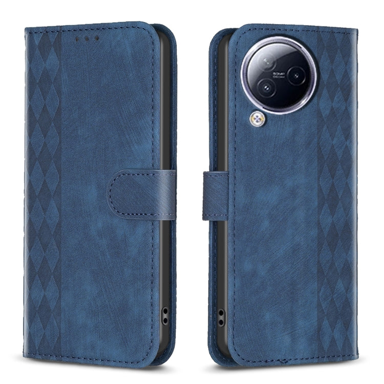 For Xiaomi Civi 3 5G Plaid Embossed Leather Phone Case(Blue) - Xiaomi Cases by buy2fix | Online Shopping UK | buy2fix