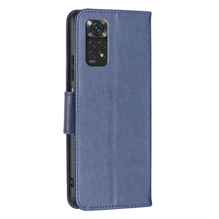 For Xiaomi Redmi Note 12S 4G / Note 11 Two Butterflies Embossing Leather Phone Case(Blue) - Xiaomi Cases by buy2fix | Online Shopping UK | buy2fix