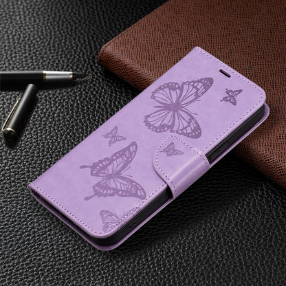 For Xiaomi Poco F5 5G / Redmi Note 12 Turbo Two Butterflies Embossing Leather Phone Case(Purple) - Xiaomi Cases by buy2fix | Online Shopping UK | buy2fix