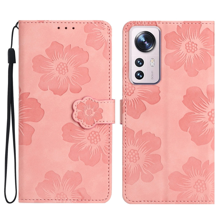 For Xiaomi 12 Pro Flower Embossing Pattern Leather Phone Case(Pink) - 12 Pro Cases by buy2fix | Online Shopping UK | buy2fix