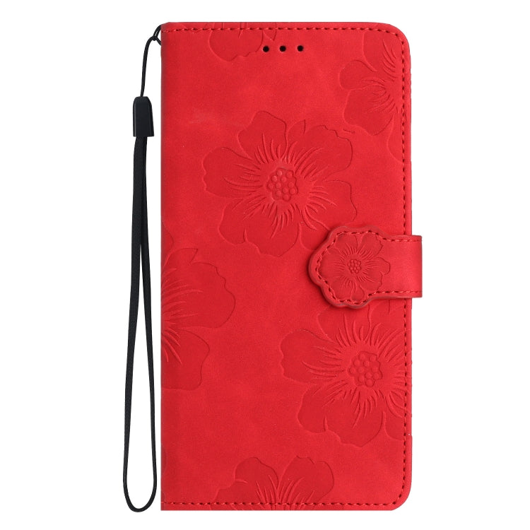 For Xiaomi Redmi 9A Flower Embossing Pattern Leather Phone Case(Red) - Xiaomi Cases by buy2fix | Online Shopping UK | buy2fix