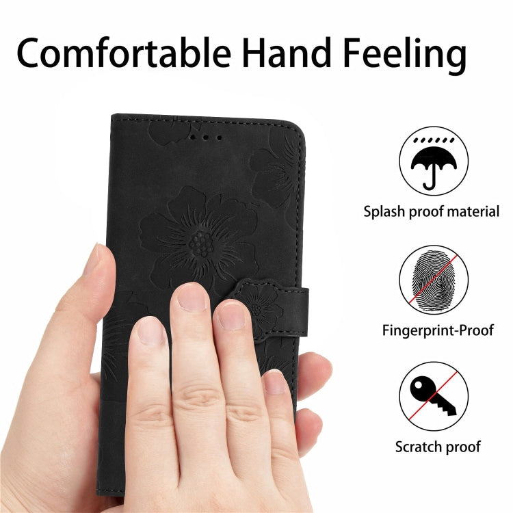 For Xiaomi Redmi 9A Flower Embossing Pattern Leather Phone Case(Black) - Xiaomi Cases by buy2fix | Online Shopping UK | buy2fix