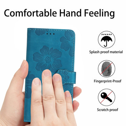 For Xiaomi Redmi 9C Flower Embossing Pattern Leather Phone Case(Blue) - Xiaomi Cases by buy2fix | Online Shopping UK | buy2fix